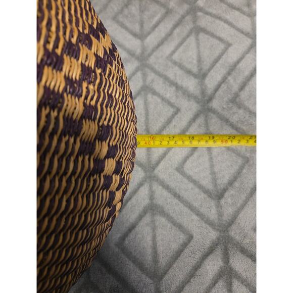 African Traditional Bolga Basket Large 13" Tall & 11" Wide Top 15" At Largest - Picture 6 of 6
